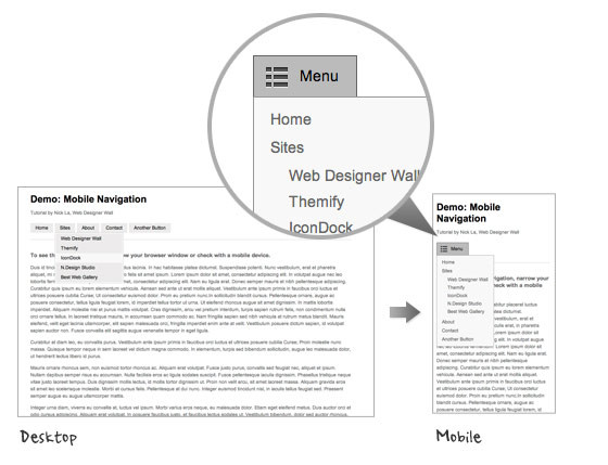 jquery+HTML5响应式导航菜单设计教程