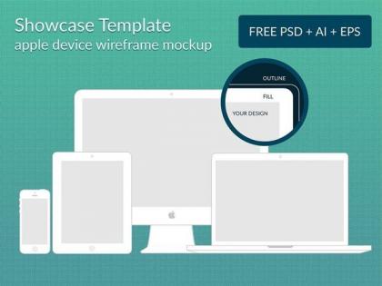 18款不同样式的苹果设备响应展示PSD源文件