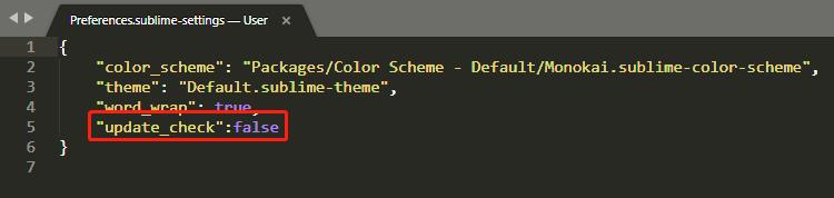 Sublime text3关闭更新检查提示